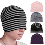 Maxbell Mens Oversized Beanie Cotton Hat Turban Head Wrap Sleep Cap Striped