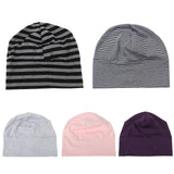 Maxbell Mens Oversized Beanie Cotton Hat Turban Head Wrap Sleep Cap Striped