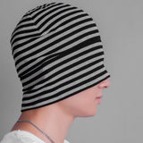 Maxbell Mens Oversized Beanie Cotton Hat Turban Head Wrap Sleep Cap Striped