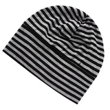 Maxbell Mens Oversized Beanie Cotton Hat Turban Head Wrap Sleep Cap Striped