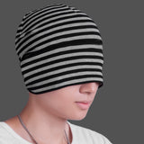 Maxbell Mens Oversized Beanie Cotton Hat Turban Head Wrap Sleep Cap Striped