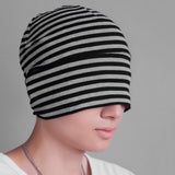 Maxbell Mens Oversized Beanie Cotton Hat Turban Head Wrap Sleep Cap Striped