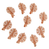 Maxbell 10 Vintage DIY Hair Clips Barrettes Pins Grips with Teeth Flower Rose Gold