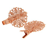 Maxbell 10 Vintage DIY Hair Clips Barrettes Pins Grips with Teeth Flower Rose Gold