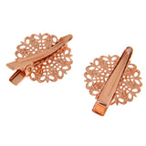 Maxbell 10 Vintage DIY Hair Clips Barrettes Pins Grips with Teeth Flower Rose Gold