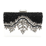 Maxbell PU Leather Diamante Bead Evening Handbag Clutch Party Purse Chain Bag