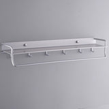 Maxbell Aluminum Bathroom Shelves Towel Rack Multi Uses Kitchen Rack 4 hooks