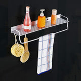 Maxbell Aluminum Bathroom Shelves Towel Rack Multi Uses Kitchen Rack 4 hooks