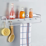 Maxbell Aluminum Bathroom Shelves Towel Rack Multi Uses Kitchen Rack 4 hooks