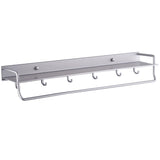 Maxbell Aluminum Bathroom Shelves Towel Rack Multi Uses Kitchen Rack 4 hooks