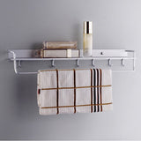 Maxbell Aluminum Bathroom Shelves Towel Rack Multi Uses Kitchen Rack 4 hooks