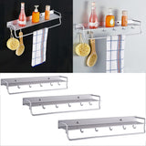 Maxbell Aluminum Bathroom Shelves Towel Rack Multi Uses Kitchen Rack 4 hooks