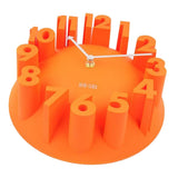 Maxbell Modern 3D Wall Clock Kitchen Living Clock Decal Sticker Carved Battery Power Orange