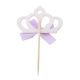 Maxbell 4/10 Pieces Birthday Cupcake Toppers Wedding Party Decor Dark Purple Crown