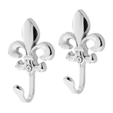 Maxbell 1 Pair Wall Door Mounted Hook Curtain Coat Hat Clothes Towel Hanger Silver