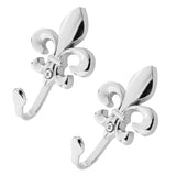 Maxbell 1 Pair Wall Door Mounted Hook Curtain Coat Hat Clothes Towel Hanger Silver