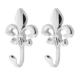 Maxbell 1 Pair Wall Door Mounted Hook Curtain Coat Hat Clothes Towel Hanger Silver