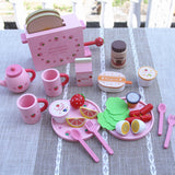 Maxbell Kid Strawberry Toast Bread Machine Kitchen Food Western Breakfast Wooden Toy