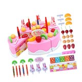 Maxbell Simulated Birthday Cake with Candles Decorations Set for Children Kids Role Pretend Play Toys