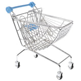 Maxbell Mini Metal Shopping Cart Salesman Sample Kids Pretend Play Toy - Blue