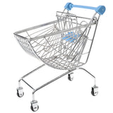 Maxbell Mini Metal Shopping Cart Salesman Sample Kids Pretend Play Toy - Blue