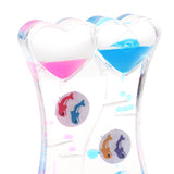 Maxbell Glass Floating Double-Heart Mix Illusion Oil Hourglass Desktop Motion Toys