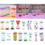 Maxbell Glass Floating Double-Heart Mix Illusion Oil Hourglass Desktop Motion Toys