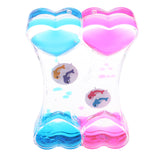 Maxbell Glass Floating Double-Heart Mix Illusion Oil Hourglass Desktop Motion Toys