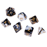 Maxbell 7PCS Polyhedral Dice 16mm for Dungeons and Dragons Party Games - Black White