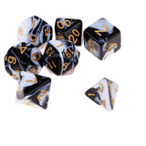 Maxbell 7PCS Polyhedral Dice 16mm for Dungeons and Dragons Party Games - Black White