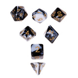 Maxbell 7PCS Polyhedral Dice 16mm for Dungeons and Dragons Party Games - Black White