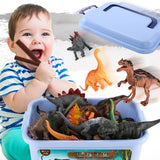 Maxbell 44 Pieces of Realistic Dinosaur Model Figures with a Storage Box, T-rex, Triceratops, Stegosaurus