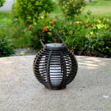 Maxbell Garden Hanging Solar Lights Decorative Rattan Style Lantern with LED Candle