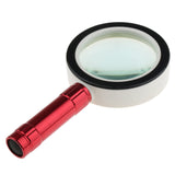 Maxbell Metal Handheld Magnifier with Light LED Loupe 10X 85mm Microscope for Jewelry Watch Repair Kit Stamp Collection Observation Portable Design