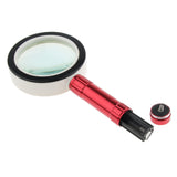 Maxbell Metal Handheld Magnifier with Light LED Loupe 10X 85mm Microscope for Jewelry Watch Repair Kit Stamp Collection Observation Portable Design