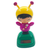 Maxbell Solar Powered Toy Dancing Bobble Head Toy Car Dashboard Dancer Toy Honeybee Decorative Ornament