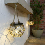 Maxbell Solar Powered LED Glass Jar Rope Light - Garden Table Decoration Lantern