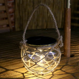 Maxbell Solar Powered LED Glass Jar Rope Light - Garden Table Decoration Lantern