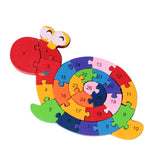 Maxbell Wooden Block Toys Alphabet Number Building Jigsaw Puzzle for Kids Children - Snail