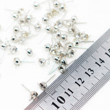 Maxbell 200 Pieces Ear Stud Rhinestone Ball Ear Post Stud with Loop Earring Findings