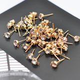 Maxbell 200 Pieces Ear Stud Rhinestone Ball Ear Post Stud with Loop Earring Findings