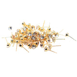 Maxbell 200 Pieces Ear Stud Rhinestone Ball Ear Post Stud with Loop Earring Findings