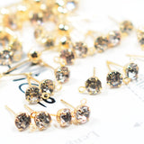 Maxbell 200 Pieces Ear Stud Rhinestone Ball Ear Post Stud with Loop Earring Findings