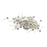 Maxbell 200 Pieces Ear Stud Rhinestone Ball Ear Post Stud with Loop Earring Findings