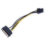 Maxbell 2Pieces SATA Power Adapter Cable SATA 15-Pin to 6-Pin PCI Express Card Power Cables