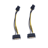 Maxbell 2Pieces SATA Power Adapter Cable SATA 15-Pin to 6-Pin PCI Express Card Power Cables