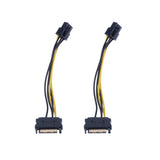 Maxbell 2Pieces SATA Power Adapter Cable SATA 15-Pin to 6-Pin PCI Express Card Power Cables