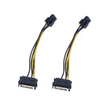Maxbell 2Pieces SATA Power Adapter Cable SATA 15-Pin to 6-Pin PCI Express Card Power Cables