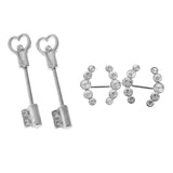 Maxbell 2 Pairs Nipple Ring Bars Crystal Jewelry Stainless Steel Body Jewelry