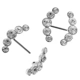 Maxbell 2 Pairs Nipple Ring Bars Crystal Jewelry Stainless Steel Body Jewelry